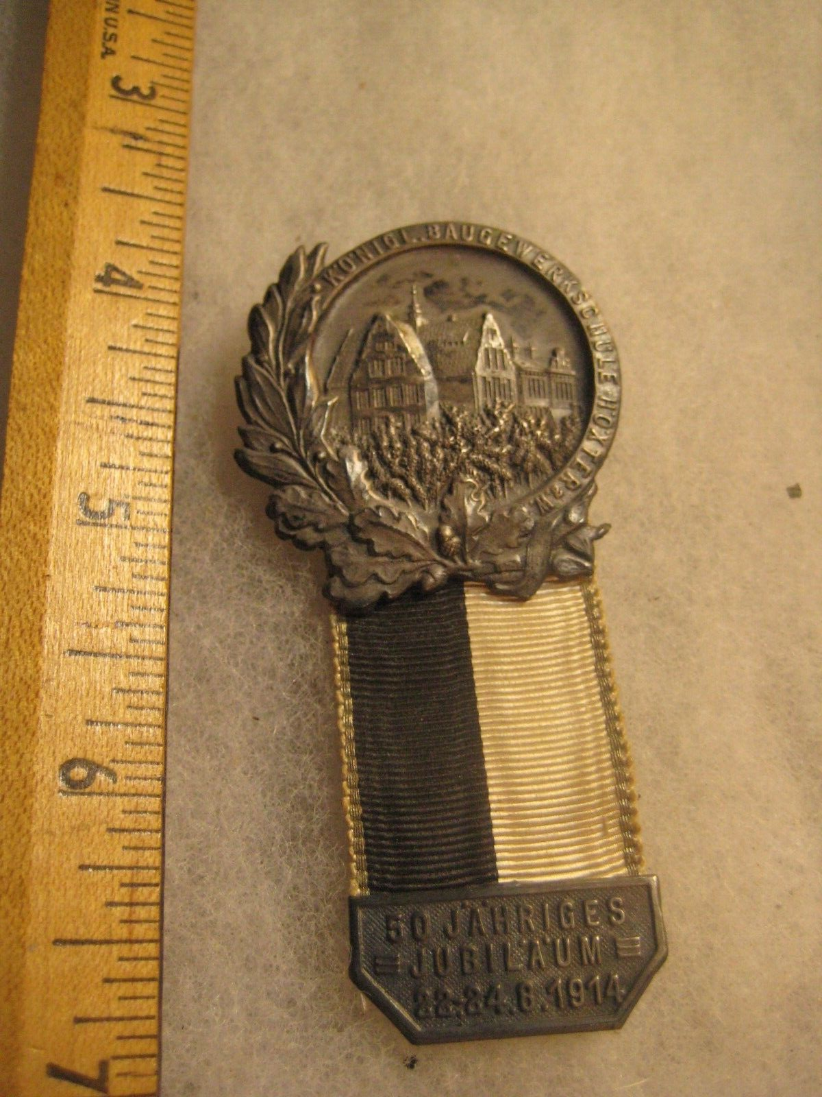 Jubilation Ribbons 1914 German 50 year jubilation pin ribbon Konigl Baugewerks | eBay
