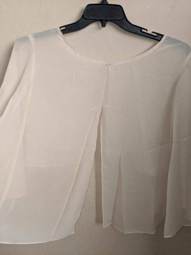 NWT Chiffon Shrug Wraps for Evening Bridal Capes Cloaks Champagne LG - Picture 5 of 7