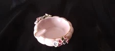 Vintage Lefton China Pink Roses Ladies Ashtray Trinket Jewelry Dish Hand Painted
