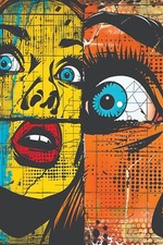 SHOCKED WOMAN BANKSY GRAFFITI POP ART CANVAS PRINT 16"X20" READY TO HANG T83