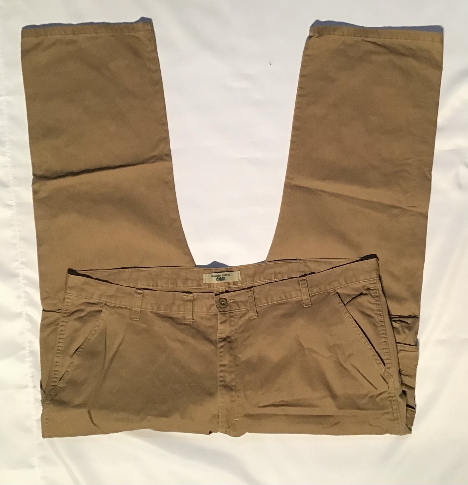 Men's Wrangler Jeans Co. Cargo Pants Size 46X30 Tan K… Gem