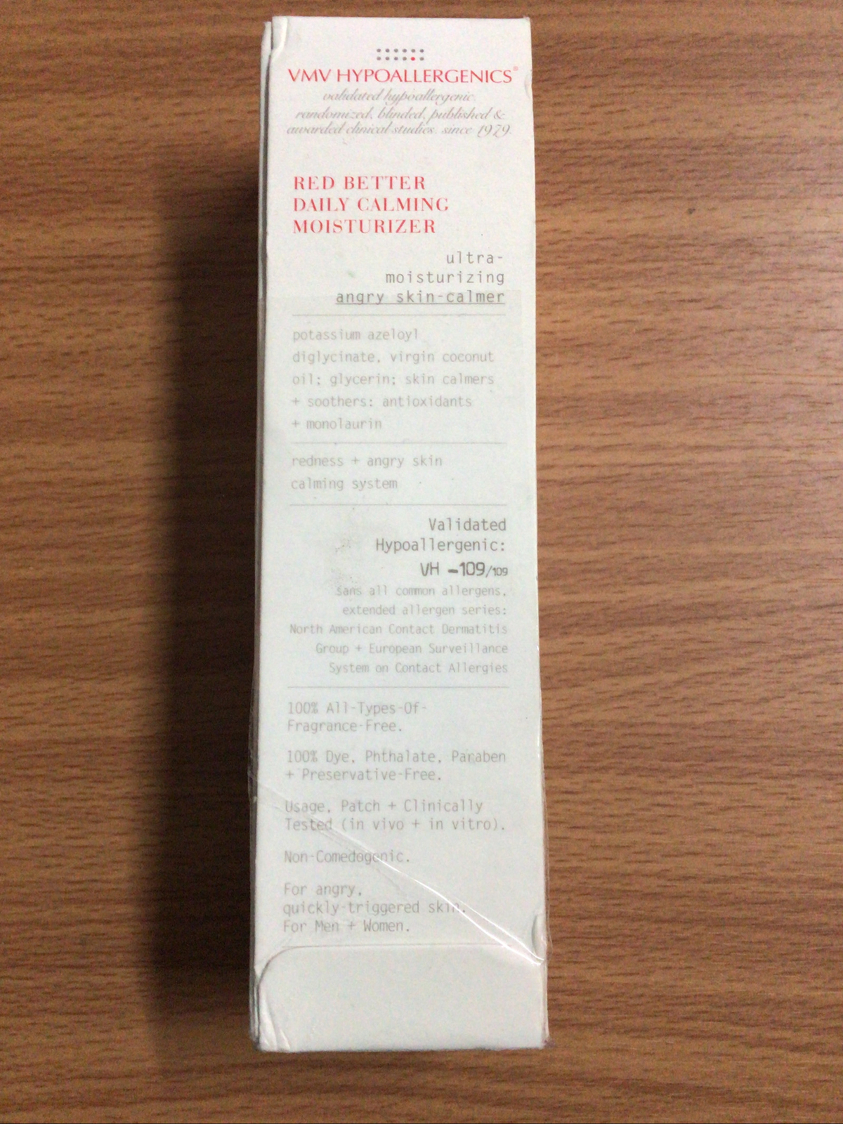 vmv hypoallergenics red better daily calming moisturizer