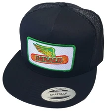 DEKALB SEED Patch Yupoong 6006 Classics Trucker Hat Snapback Black/Black 