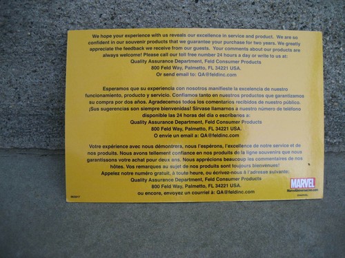 Marvel Universe Live Show Ephemera Lot....Popcorn Box, Bag, Comments Card & Tag - Picture 8 of 8