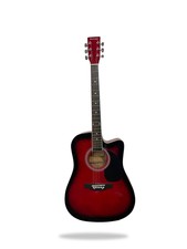 6 String Acoustic Guitar, Right, Red, 12-inch (bga41c-rds)