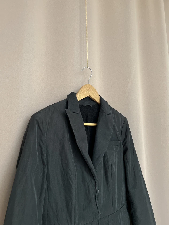 Abrigo Brunello Cucinelli Mujer Talla 44 Negro Botón Chaqueta Cuello en V Foto 3 de 4