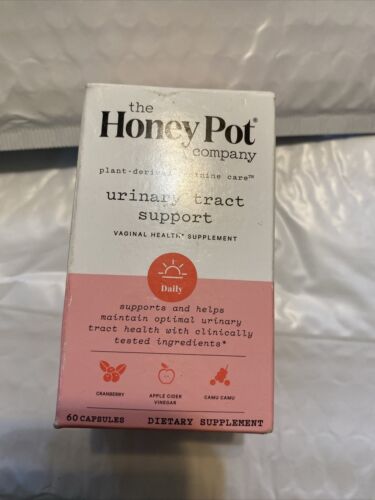 The Honey Pot Co. Daily Urinary Tract Support 60 Capsules - Expires: 02/2024 - Afbeelding 1 van 3