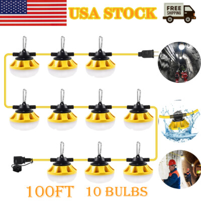 100ft LED Construction String Lights | Industrial Grade For Job Sites & Outdoor Use USA 9 thumbnail image