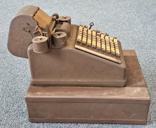 Vintage Burroughs Adding Machine w/ Cash Drawer & Keys Antique Office Calculator - Picture 6 of 11