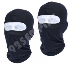 2 PCS Men's Black Balaclava Full Face Mask 100% Cotton Bike Ski Sports 
