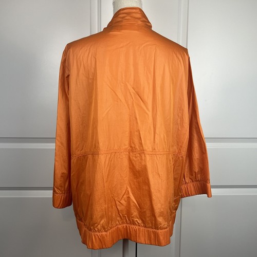 Chico's Zenergy Womens Lightweight Jacket Orange 3/4 Sleeve Snap Button Sz 3 (L) - Picture 6 of 10