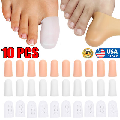 10x Gel Toe Cap and Protector for Big Toe Cushions and Protects for Women & Men