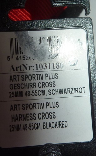 KARLIE Hunde-Geschirr Geschirr Art Sportiv Plus Cross schwarz-rot Gr S - Neu - Bild 2 von 3