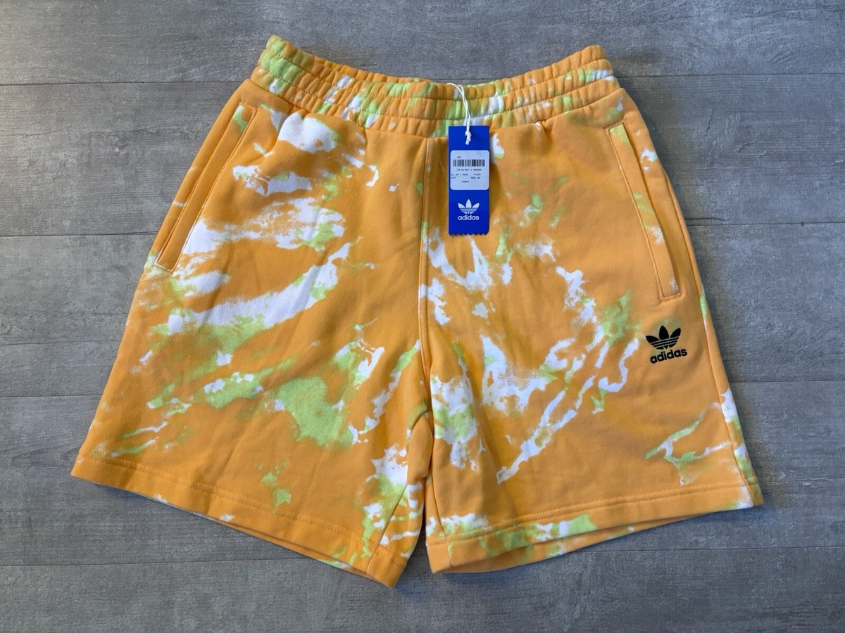 Adidas All Day I Dream Mens Tie Dye Sweat Shorts Sz M Orange