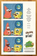 2001 GOT MILK? Spongebob Squarepants Print Ad/Poster Chocolate 00s Kid Pop Art