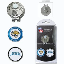 Jacksonville Jaguars NFL Team Golf Cap Clip with 2 Magnetic Enamel Ball Markers