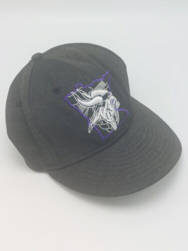Sombrero ajustado blanco y negro New Era 59Fifty NFL Minnesota Vikings talla 7 1/2 para hombre - Imagen 3 de 6