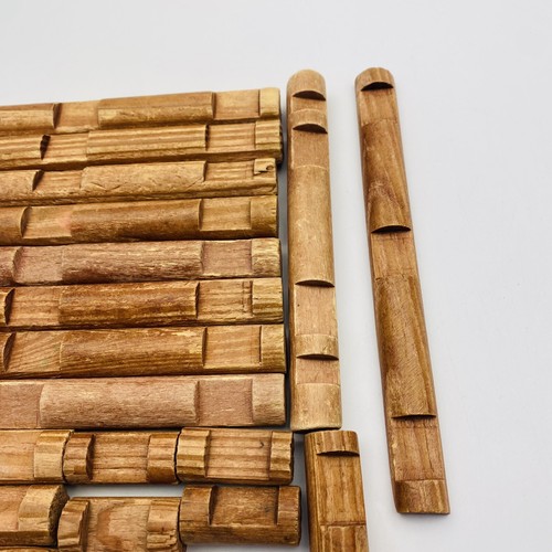 21 Vtg Lincoln Logs Fadded Grain Light Brown Color Wood Replacement Parts - Picture 5 of 7
