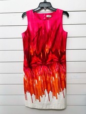 Calvin Klein Women’s Sleeveless Sheath Dress Sz 8 Multicolor AbstractStretch