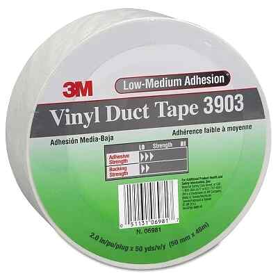 3M 7100148262 VINYL DUCT TAPE 3903 2 IN X 50 YD X 6.5 MIL WHITE