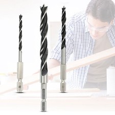 Brad Point Wood Drill Bit Set HSS Woodworking 1.5mm - 10mm Hex Shank Twist Bits