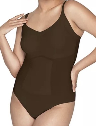 MAIDENFORM Power Players Firm Control BROWN Thong Bodybriefer Womens Sz M L XL - Picture 1 of 14