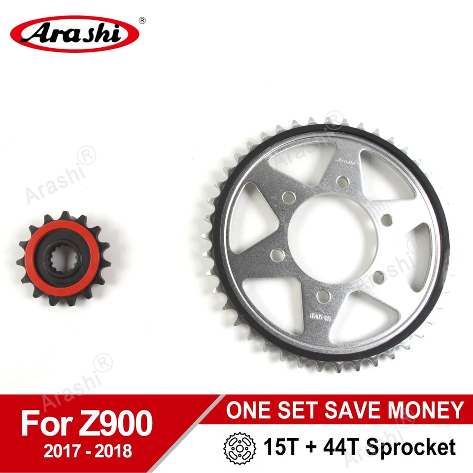 Rubber Cushioned Front 15T Rear 44T Sprocket For Kawasaki Z900 20107 2018 2019 - Image 2 of 4