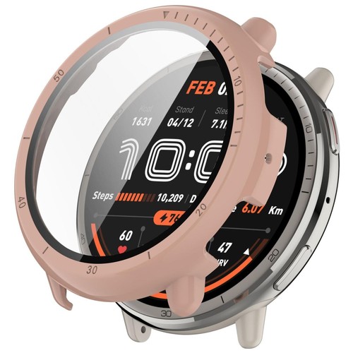 Do Amazfit Active 2 plastikowe etui na smartwatch PC + hartowane szkło H9 - Zdjęcie 7 z 10