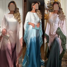 Dubai Kaftan Farasha Women Evening Long Dress Abaya Muslim Robe Elegant Gown New