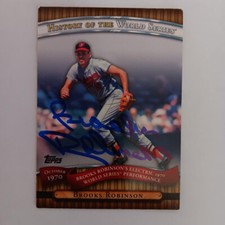2010 Brooks Robinson Signed Topps History of The World Series Card Orioles Great