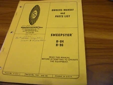 Sweepster H-84 H-96 Sweeper Broom Parts Catalog Operator Manual 75981-Up xz