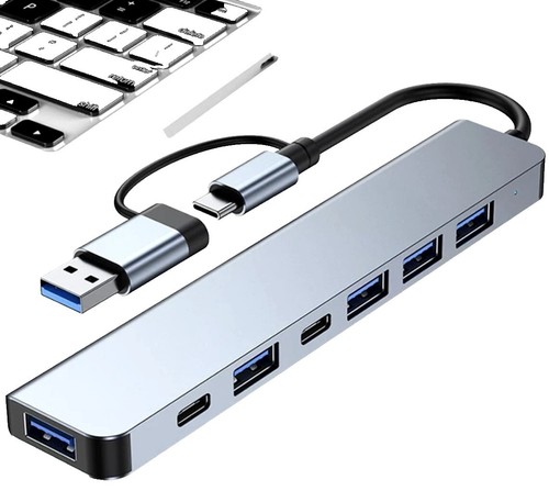 HUB USB C 5 en 1 avec lecteur de carte Adaptateur Type C vers USB 3.0