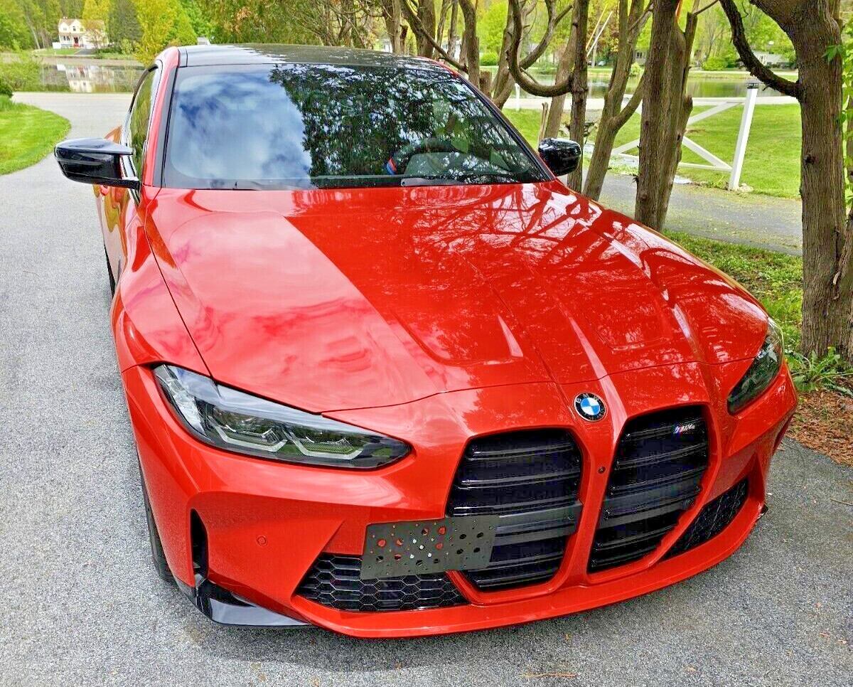 Front Bumper Tow Hook License Plate Mount Bracket Kit For BMW M4 2021