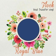 Flock Heat Transfer Vinyl ROYAL BLUE HTV T-Shirt 20" Roll Iron On Heat Press