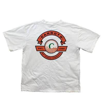 Carrots T Shirt Crew Neck Farm Row Logo Front Back Sleeve 100% Cotton Anwar L