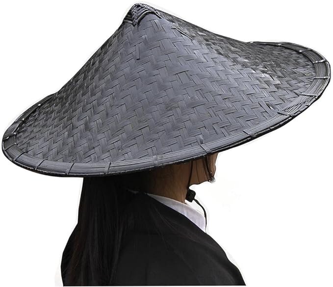 Black Bamboo Hat Samurai Hat Cosplay Japanese Hat Volcano Cone
