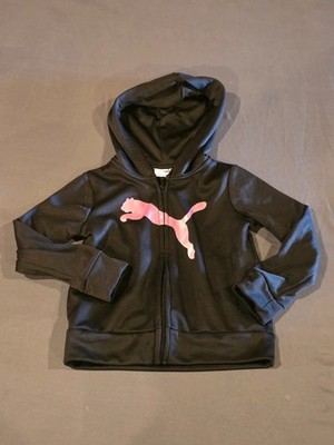 Puma Girls 4T Black/Pink Zip Up Hoodie