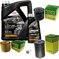 MANN-FILTER Inspektionspaket Mannol 6L Longlife 5W-30 FüR Saab 9-5 Kombi 2.0 T
