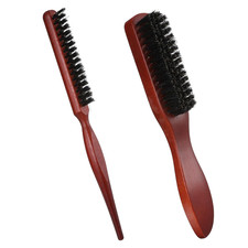 2 Pack Boar Bristle Hair Brush for Women  Men, Reduce Frizz, Add Shine