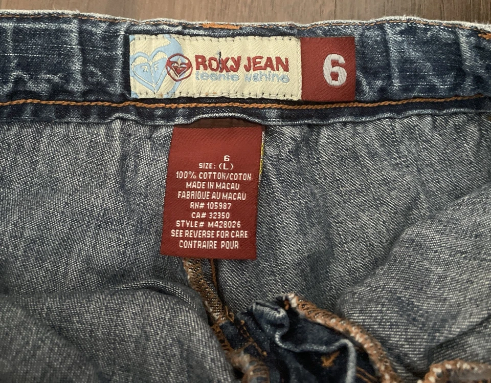 Y2K Roxy 复古蓝色 Jean Skort 尺码 儿童 6(L) 200 年代牛仔裙 — 第 3/4 张图片