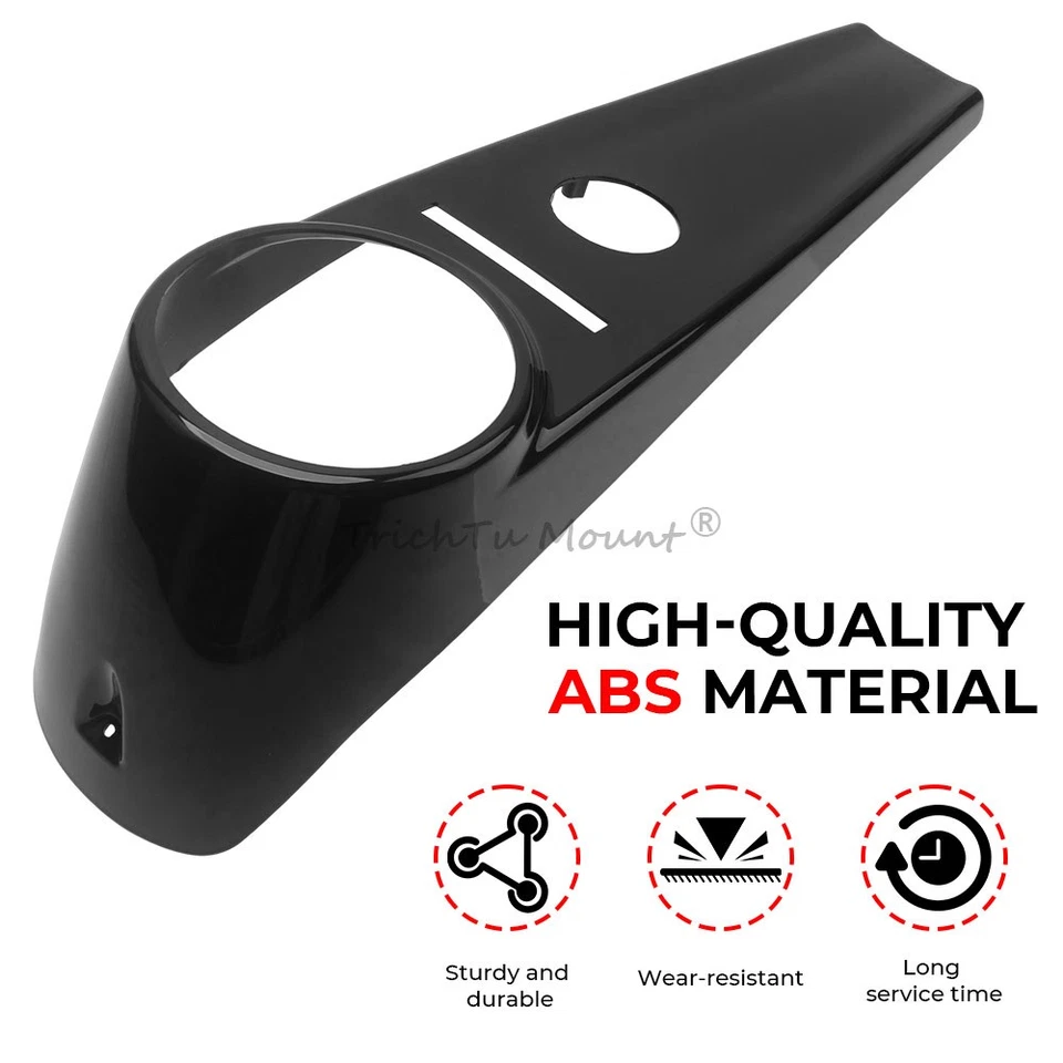 Gloss Black Front Dash Panel Gas Tank Fuel Cover Trim For Harley Softail 2000-17 - Image 3 of 4