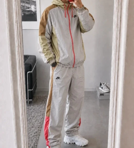Nike Trackanzug Größe S Komplett-Bundle | Vintage Grau Braun Rot Y2k Pashanim