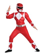 Red Power Ranger Classic Muscle Child Costume Size Large 10-12