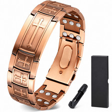 Pure Copper Magnetic Bracelet for Men 3X Strength Adjustable Link Bangle Jewelry