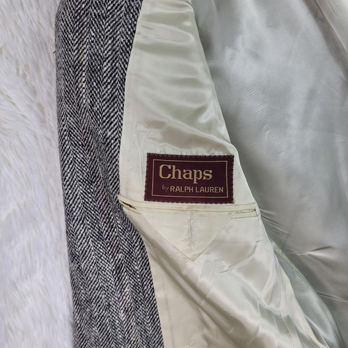 Vtg 40R Chaps Ralph Lauren Gray Tweed Blazer Sport Coat Herringbone - Picture 7 of 16
