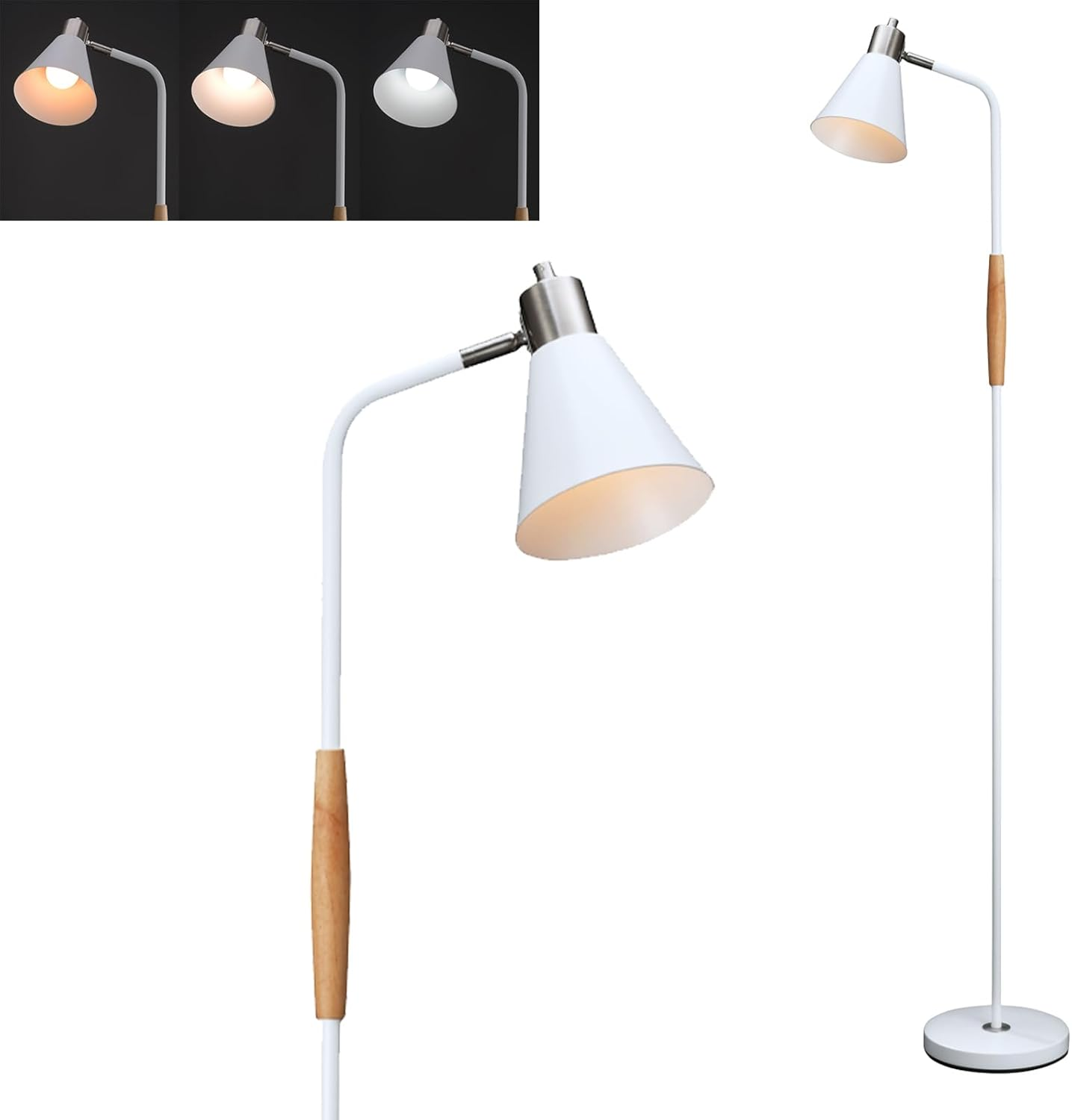 Reading Floor Lamp,Industrial Modern Style,360°Rotatable Shade,Height Adjustable