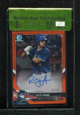 2018 Bowman Chrome Prospect Orange Refractor 21/25 Riley Adams Auto 1n4o