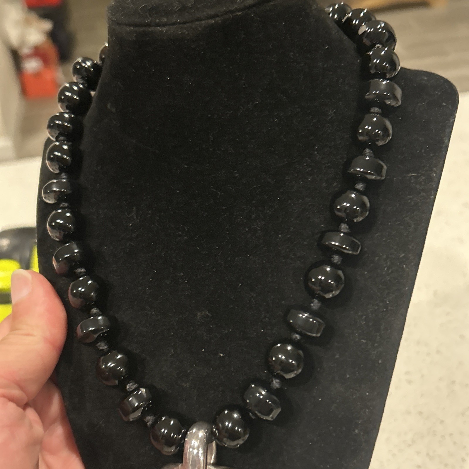 Simon Sebbag Sterling Silver Onyx  Statement Neck… - image 4