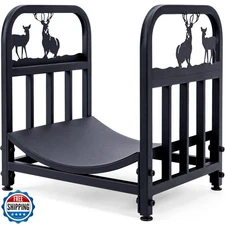 INNO STAGE Firewood Log Rack, Iron Wood Lumber Storage Holder for Fireplace, 