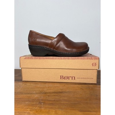 NIB Born Toby Duo Chocolate Brown Leather Clogs Mules Shoes Womens 11 F36148